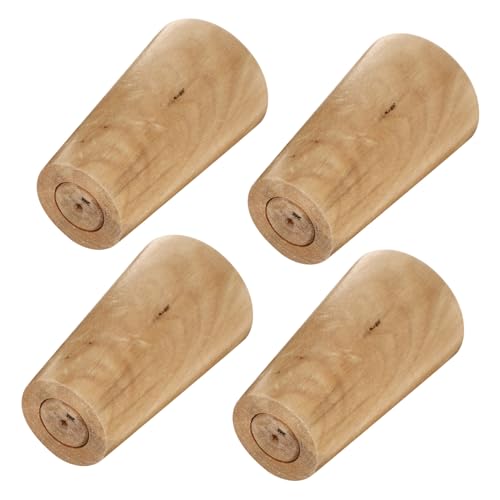 SEWACC 4 Stück Möbelbeine aus Massivem Holz Runde Sofabeine Robuste Möbelfüße für Schränke Tische und Kommoden Natürliche Holzstruktur Handpoliert Feuchtigkeitsbeständig Einfache Montage von SEWACC