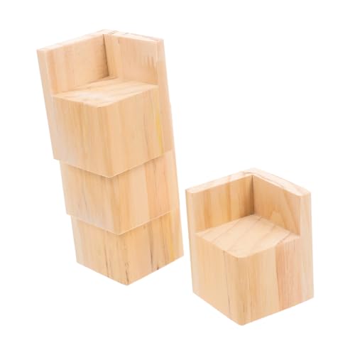 SEWACC 4 Stück Möbelerhöher aus Massivem Holz Stabile Quadratische Möbelbeine für Stühle Sofas Schreibtische und Tische Einfache DIY Installation Verbessert Stabilität und Design von SEWACC