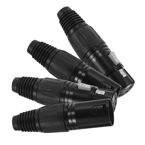 SEWACC 4 Stück Poliger Xlr Stecker und Buchse Silberplattierte Kupferpins Schwarzes Metallgehäuse Professioneller Mikrofon Audioadapter für Klare Signalübertragung im Studio und Bühne SEWACC 4 Stück Poliger Xlr Stecker und Buchse Silberplattierte Kupferpins Schwarzes Metallgehäuse Professioneller Mikrofon Audioadapter für Klare Signalübertragung im Studio und Bühne von SEWACC