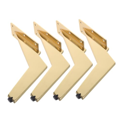 SEWACC 4 Stück Robuste Möbelbeine Metall Sofabeine Gold für Couch Tv Schrank Couchtisch Stabile Höhenverstellbare Möbelfüße Einfache Montage Heavy Duty Dresser Legs für Wohnzimmer von SEWACC