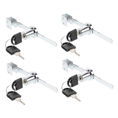 SEWACC 4 Stück Schranktürschloss Schiebetürverschluss für Vitrinen Metall Schloss für Schränke Einfache Installation Sicheres Abschließen Elegantes Design für Zusätzliche von SEWACC
