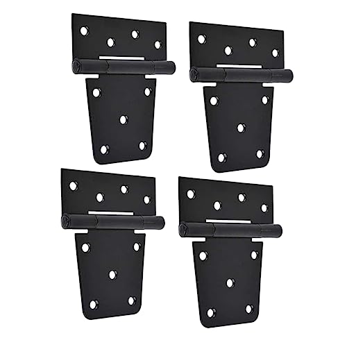 SEWACC 4 Stück Schwarze Eisen Tor Scharnier mit Schraubenmontage Robustes Material für Tore und Fenster Installieren und Langlebig von SEWACC