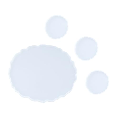 SEWACC 4 Stück Silikonform Silikon Gießform für DIY Untersetzer und Aufbewahrungstablett Rutschfest Langlebig Leicht zu Entformen und Reinigen Geeignet für Epoxidharz Bastelprojekte und von SEWACC