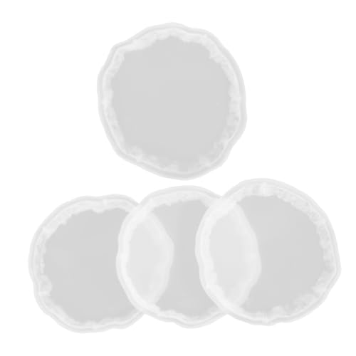 SEWACC 4 Stück Silikonform Untersetzer Gießform für DIY Resin Epoxidharz Coaster Oval Quadratisch Langlebig Leicht zu Entformen für Bastelprojekte und Tischdekoration von SEWACC