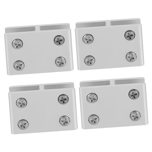 SEWACC 4 Stück Teiliges Aluminiumlegierung Glasbodenträger Robuste Glashalterung für Glasstärke Langlebige Regalstütze Einfache Montage Geeignet für Glas und Acrylboden von SEWACC