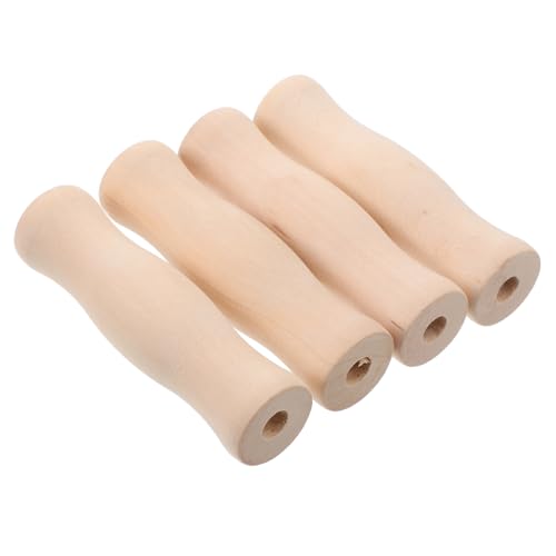 SEWACC 4 Stück Teiliges Holzgriff Küchenutensilien Antirutsch Hitzebeständig Grillbesteck Ersatzgriffe für Outdoor Camping Bbq von SEWACC