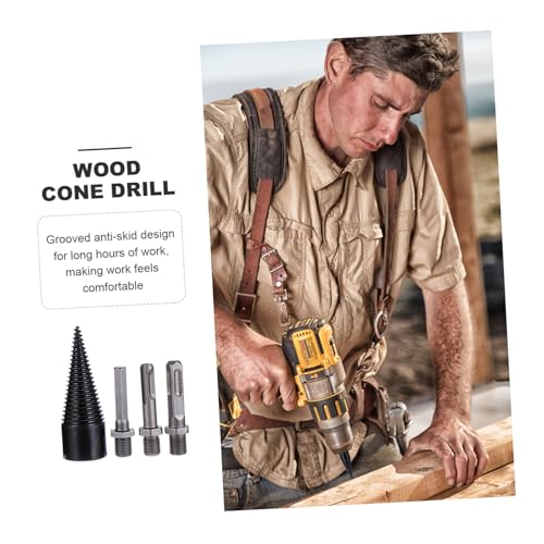SEWACC 4 Stück Teiliges Holzspalter Bohrer Set Spiralbohrer mit Anti rutsch design Hochharter Verschleißfester Kegelbohrer für Bohrmaschine Schnelles Spalten von Holz Langlebig und SEWACC 4 Stück Teiliges Holzspalter Bohrer Set Spiralbohrer mit Anti rutsch design Hochharter Verschleißfester Kegelbohrer für Bohrmaschine Schnelles Spalten von Holz Langlebig und von SEWACC