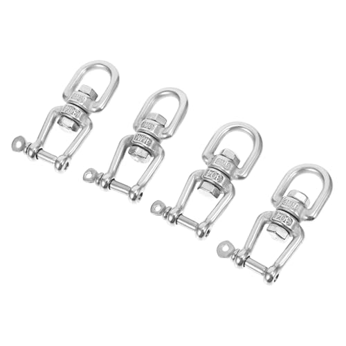 SEWACC 4 Stück Teiliges Langlebiger Edelstahl Drehwirbel Ringe mit Hoher Tragkraft Vielseitig Einsetzbar für Hängematten Schaukelstühle und Kletterseile Rostfrei und Formbeständig von SEWACC