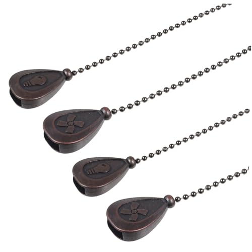 SEWACC 4 Stück Teiliges Lichtzugkette Pendelzug mit Stil Dekorative Zugkette für Deckenventilator und Deckenleuchte Langlebige Elegante Verlängerung für Bad Toilette und Wohnzimmer von SEWACC