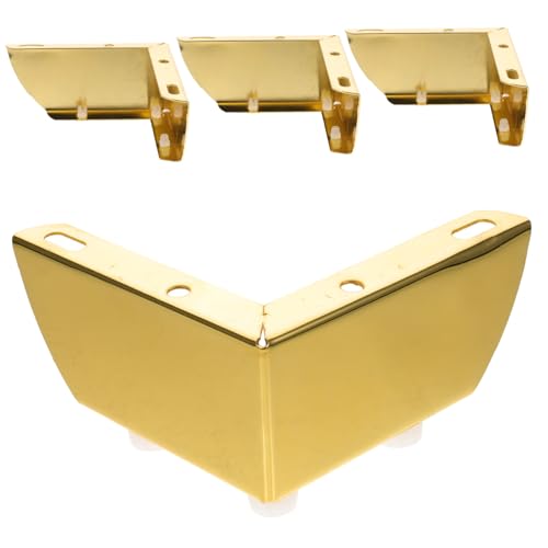 SEWACC 4 Stück Teiliges Möbelfüße Möbelstützbeine Robustem Eisen Universelle Möbelfüße für Sofa Kommode Couchtisch Belastbar und Langlebig Goldfarben von SEWACC