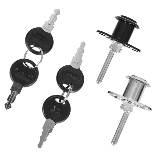 SEWACC 4 Stück Teiliges Möbelschloss aus Zinklegierung mit Schließzylinder Dreifach Verriegeltes Schrankschloss für Büroschränke und Kleiderschränke Langlebig und Sicher von SEWACC