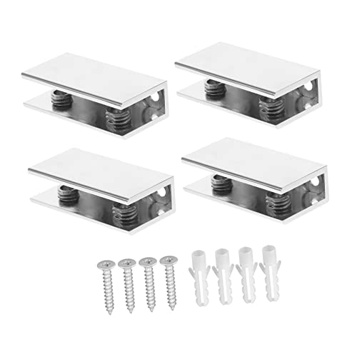 SEWACC 4 Stück Teiliges Rechteckige Duschglas Clips Zinklegierung Verstellbare Halterung für für Spiegelmontage und Regaleinsatz SEWACC 4 Stück Teiliges Rechteckige Duschglas Clips Zinklegierung Verstellbare Halterung für für Spiegelmontage und Regaleinsatz von SEWACC