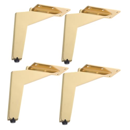 SEWACC 4 Stück Teiliges Schwere Möbelbeine aus Höhenverstellbar Goldfarben mit Schutzpads Moderne Möbelfüße für Sofa Sideboard Kommode Einfache Montage ohne Spezialwerkzeug von SEWACC