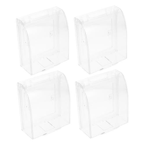 SEWACC 4 Stück Teiliges Steckdosen Transparent Wasserdichte Kindersicherung für Wandsteckdosen Platzsparende Elektrobox Praktischer Staub Feuchtigkeitsschutz für Badezimmer und Küche von SEWACC