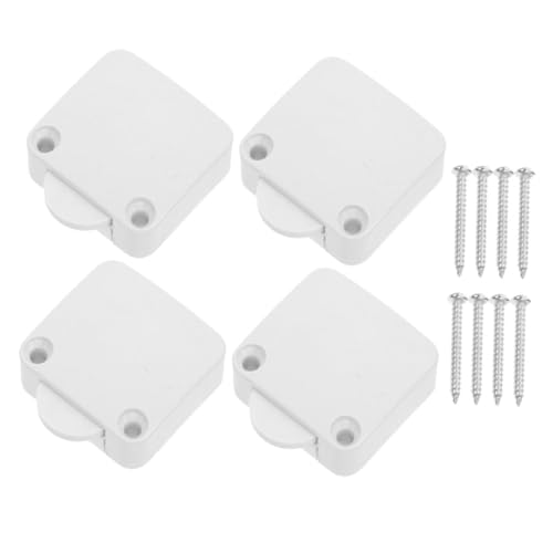 SEWACC 4 Stück Teiliges Türlichtschalter für Schrankbeleuchtung Automatischer Lichtschalter für Kleiderschrank und Möbeltüren Kompakt Installieren mit Schrauben Weiß von SEWACC