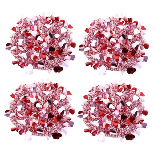 SEWACC 4 Stück Teiliges Valentinstag Herz Girlanden Rote und Weiße Tinsel Deko Glänzende Herzgirlande Hängende Partydeko für Romantische Feierlichkeiten und Fotorequisiten SEWACC 4 Stück Teiliges Valentinstag Herz Girlanden Rote und Weiße Tinsel Deko Glänzende Herzgirlande Hängende Partydeko für Romantische Feierlichkeiten und Fotorequisiten von SEWACC