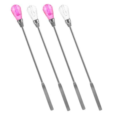 SEWACC 4 Stück Teiliges Wachs Rührstäbe für Siegelstempel Hochwertige Rührlöffel für DIY Kerzen und Wachs Siegelprojekte Ergonomisches Design von SEWACC