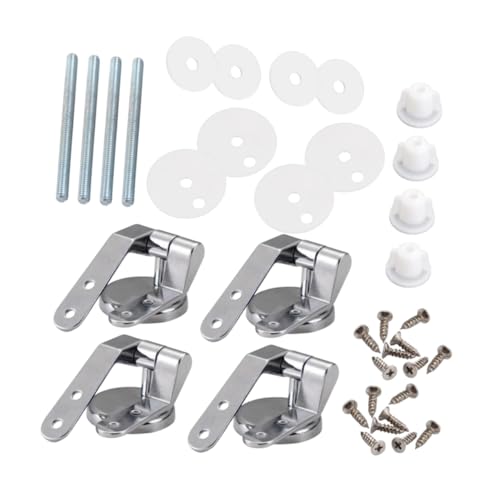 SEWACC 4 Stück Teiliges Wc-sitz Scharnier Robustem Zinklegierungs- Korrosionsbeständig Präzise für Spültoiletten Einfache Montage Langlebiger Ersatz für Toilettendeckel SEWACC 4 Stück Teiliges Wc-sitz Scharnier Robustem Zinklegierungs- Korrosionsbeständig Präzise für Spültoiletten Einfache Montage Langlebiger Ersatz für Toilettendeckel von SEWACC