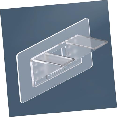 SEWACC 4 Stück Transparente Wasserfeste Regalhalter aus Klebefreie Bohrfreie Tragstützen für Bücherregale und Schränke Einfache Montage Unsichtbare Ablagehalterungen für Wandregale von SEWACC