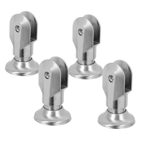 SEWACC 4 Stück Trennwandhalterung Trennwand Raumteiler Toilettenfußstützenhalter Trennwände Trennwandbeschlag Zubehör Für Trennwandbeschläge Silber von SEWACC