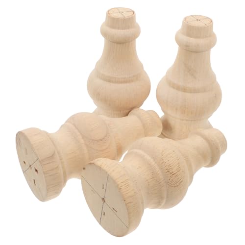 SEWACC 4 Stück Unvollendete Holz Möbelbeine Ersatzbeine für Sofas Kommoden und Schränke Massive Holzbeine für Stilvolle Möbel für Vielfältige Anwendungen von SEWACC