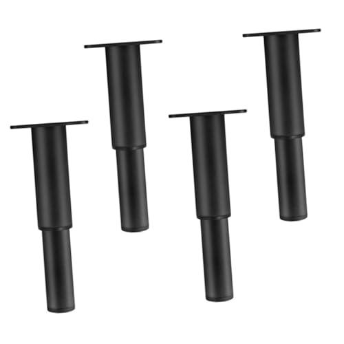 SEWACC 4 Stück Verstellbare Metallmöbelfüße Schwarz Teilig Stabile Möbelbeine für Sofa Tv Schrank Couchtisch Höhenverstellbare Schwere Möbelfüße für Moderne Einrichtung von SEWACC