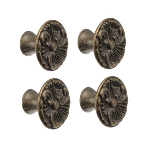 SEWACC 4 Stück Vintage Möbelgriffe Bronze Antik Runde Schubladengriffe für Küchenschränke Möbel Kommoden Schranktüren Praktisch Einfach zu Montieren von SEWACC