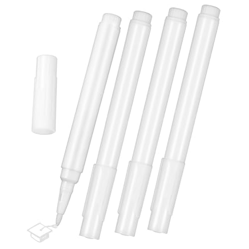 SEWACC 4 Stück Weiße Kreidestifte Abwaschbar Flüssige Kreide Marker mit Feiner Spitze für Fenster Glas Spiegel Tafel Geeignet Schnell Trocken Leicht Entfernbar für Kreative Schreib und von SEWACC