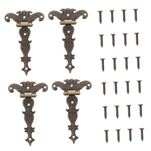 SEWACC 4 Stück Zinklegierung Scharniere Vintage Gartentor Tür Schrank Möbelbeschläge Rostfrei Leichtmontage SEWACC 4 Stück Zinklegierung Scharniere Vintage Gartentor Tür Schrank Möbelbeschläge Rostfrei Leichtmontage von SEWACC