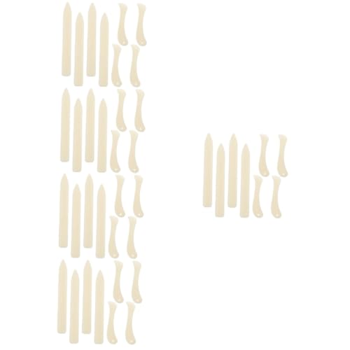 SEWACC 40 Stück Knochen Papier Eindringkörper Bürobedarf Leder Bastelwerkzeug Gebogenes Knochen Ordner Werkzeug Knochen Ordner Für Kartenherstellung Buchbinde Werkzeug Papierriller von SEWACC