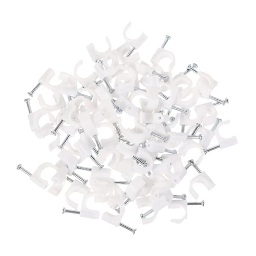 SEWACC 400 Stück Teiliges Kabelmanagement aus Weißem PE Kunststoff und Stahlnägeln Korrosionsbeständige Kabelclips für Wand und Holzmontage Geeignet für USB Tv und Netzwerkkabel zur SEWACC 400 Stück Teiliges Kabelmanagement aus Weißem PE Kunststoff und Stahlnägeln Korrosionsbeständige Kabelclips für Wand und Holzmontage Geeignet für USB Tv und Netzwerkkabel zur von SEWACC