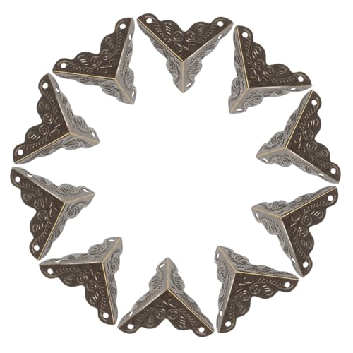 SEWACC 48 Stück Teiliges Metall Eckenschutz Antik Vintage Dekorative Schützende Box Kantenschoner für Schmuck und Holzboxen Robuste Retro Eckverkleidung für Kisten und Truhen von SEWACC