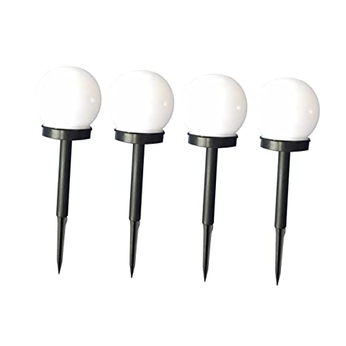 SEWACC 4Stücke Solar Rasenlampe Kugelförmige Gartenleuchte für Außenbereich für Garten Terrasse und Rasen Weißes Licht Einfache Installation von SEWACC