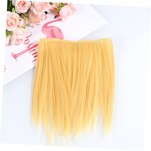 SEWACC 5 STK. Teiliges Gerade Puppenperücken aus Hitzebeständigem Material DIY Haarverlängerungen mit Elastischem Band für Lebensechte Langlebige Puppenhaare Geeignet für Fantasievolle von SEWACC