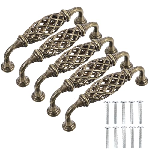 SEWACC 5 Stück Teiliges Antike Türgriffe Vintage Möbelgriffe für Küchenschränke Kommoden und Schränke Robust Stilvoll Finish von SEWACC