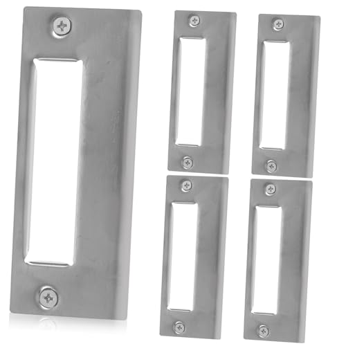 SEWACC 5 Stück Teiliges Edelstahl Türschloss Abdeckplatten Robuste Deadbolt Cover Türverstärkung Kratzfest Langlebig für Wohn und Gewerbetüren Inklusive Befestigungsschrauben von SEWACC