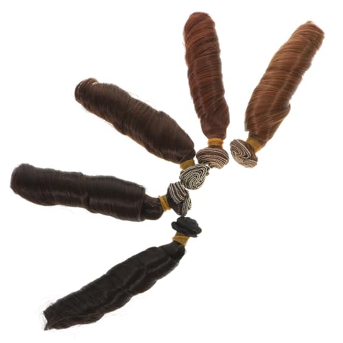 SEWACC 5 Stück Teiliges Lockige Puppenhaare aus Hitzebeständigen Fasern Weich und Leicht Flexibel Stylbar mit Lockenstab für DIY Puppenperücken und Haarersatz bei Modellfiguren von SEWACC