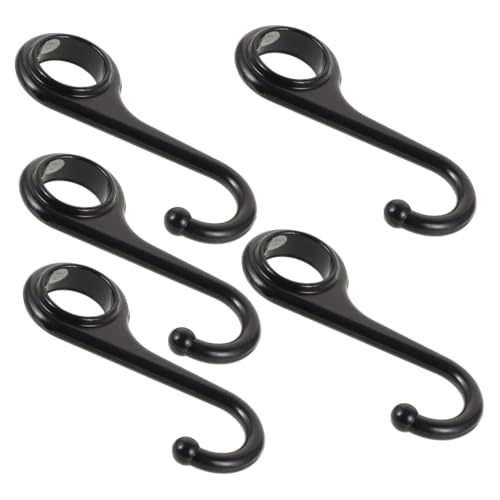SEWACC 5 Stück Teiliges Multifunktionale Schwarze Ringhaken aus Rostfreiem Metall für Küche und Bad Einfach zu Montieren Platzsparend Vielseitig Einsetzbar für Handtücher und Utensilien von SEWACC