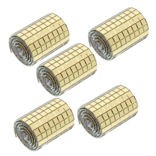 SEWACC 5 Stück Teiliges Selbstklebendes Mosaik Wanddekor aus Glas mit Spiegel Optik Wasserresistent und Langlebig für DIY Badezimmer Goldfarbene Glasfliesen SEWACC 5 Stück Teiliges Selbstklebendes Mosaik Wanddekor aus Glas mit Spiegel Optik Wasserresistent und Langlebig für DIY Badezimmer Goldfarbene Glasfliesen von SEWACC