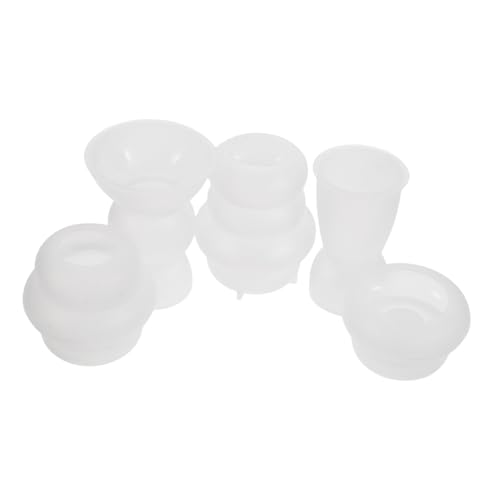 SEWACC 5 Stück Teiliges Silikon Kerzenhalter Gießform Mehrschichtige Runde Stapel design Kerzenbasis Form Flexible und Langlebige DIY Form für Wachs und Epoxidharz Kerzen Dekoration von SEWACC
