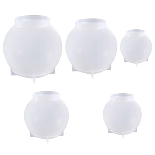 SEWACC 5 Stück Teiliges Silikon epoxidharz Kugel formen Flexibel Langlebig DIY Kerzen Seifen Kunsthandwerk Geschenkideen Wohnkultur von SEWACC