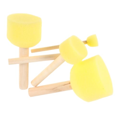 SEWACC 5 Stück Teiliges Töpferwerkzeug Set mit Holzstab und Saugfähigen Schwämmen Vielseitiges Modellier und Formwerkzeug für Tonbearbeitung Trimmen und Kunsthandwerk von SEWACC