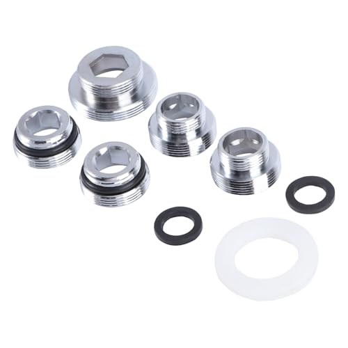SEWACC 5 Stück Teiliges Wasserhahn Adapterset Kupfer für Küchenarmaturen Robuste Langlebige Wasserfilter Adapter mit Korrosionsbeständigem Design für Garten und Waschbeckenanschlüsse SEWACC 5 Stück Teiliges Wasserhahn Adapterset Kupfer für Küchenarmaturen Robuste Langlebige Wasserfilter Adapter mit Korrosionsbeständigem Design für Garten und Waschbeckenanschlüsse von SEWACC