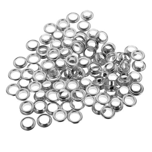 SEWACC 50 Sätze Teiliges Ösen und Nieten Silber Langlebig und Robust für Canvas Kleidung Taschen und Gardinen Installieren Vielseitig Einsetzbar für DIY Projekte und Reparaturen von SEWACC