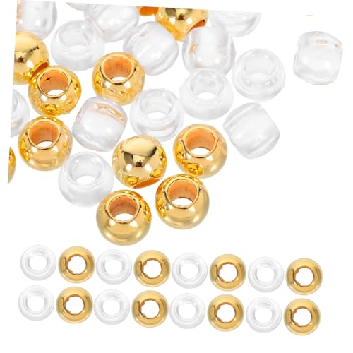 SEWACC 50 Stück Große Lochperlen für Diy Schmuck Armbänder und Bastelprojekte Transparent und Goldene Perlen SEWACC 50 Stück Große Lochperlen für Diy Schmuck Armbänder und Bastelprojekte Transparent und Goldene Perlen von SEWACC