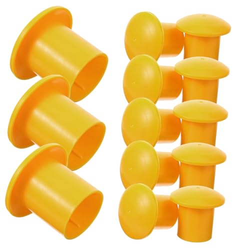 SEWACC 50 Stück Rebar End Caps aus Langlebigem PP Kunststoff Hochsichtbar Gelb Schutzkappen für Bewehrungsstahl Witterungsbeständig Einfach zu Verwenden für Baustellen und Gartenprojekte von SEWACC