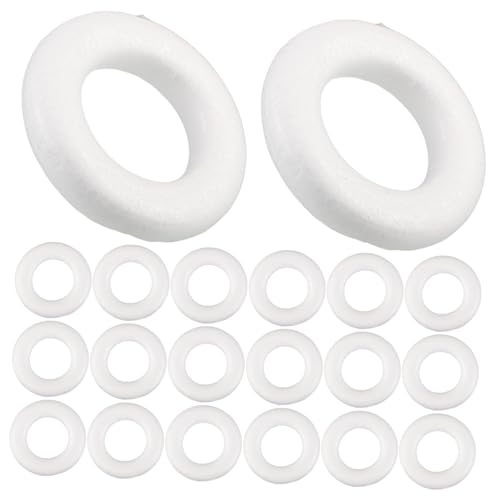 SEWACC 50 Stück Schaumstoffringe Polystyrol Bastelkranz Basis Vielseitige DIY Blumenkranz Ornamente für Hochzeitsdekoration Tischmittelstücke und Festliche Blumenarrangements von SEWACC