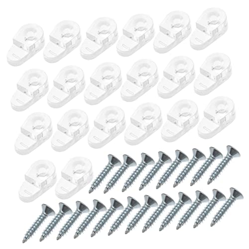 SEWACC 50 Stück Teiliges Glas panel Transparent mit Schrauben Robuste Kunststoffclips für Spiegel Glastürenmontage für Schranktüren Vitrinen und Badezimmerwände von SEWACC