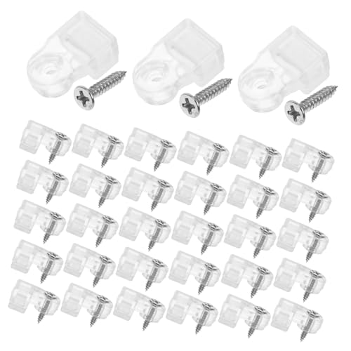 SEWACC 50 Stück Teiliges Transparente Glas halterungsklammern aus Kunststoff Verstellbare Spiegel Glasscheibenbefestigung für Schranktüren Einfache Montage Vielseitig für Spiegel von SEWACC