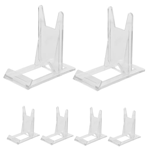 SEWACC 6 Stück Acryl Tellerständer Teiliges Transparenter Ständer für Bilderrahmen Bücher und Teller Leicht Zusammenbaubar Stabil und Tragbar für Zuhause und Einzelhandel von SEWACC